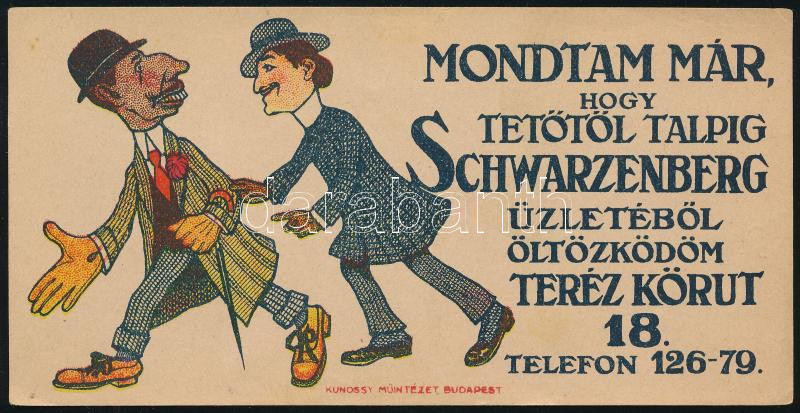 Schwarzenberg üzlet számolócédula