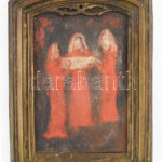 Bronz asztali képkeret, fényképkeret, támasztó láb nélkül . Külső méret 35x20 cm