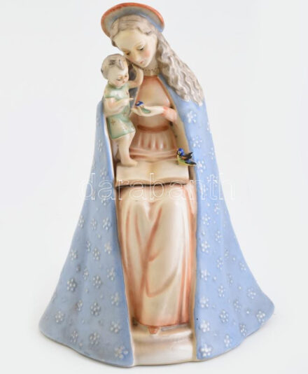 Hummel Madonna a kisded Jézussal. Mázas kerámia, jelzett, ragasztással. 23 cm