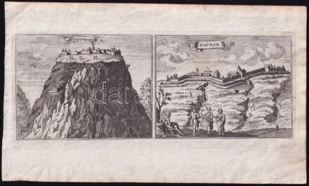 cca 1686 Gaspar Bouttats (c. 1640-1695/1696): Sadtwaer - Sacmar, Szádvár és Szakmár látképe, In: Peeters, Jacobus: Sacr. Caes. Ma. Leopoldo has Turcis ereptas, et Favente Deo eripiendas Hongariae Civitates, aliasque Turcias ... (Antwerpen,