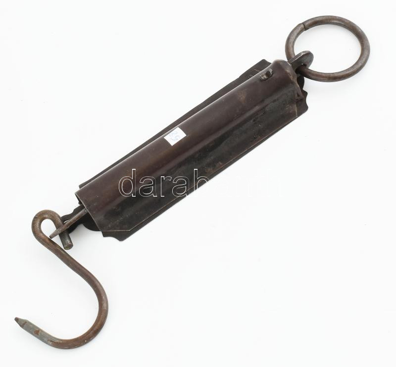 Antik kézi mérleg, kopott, h: 25 cm