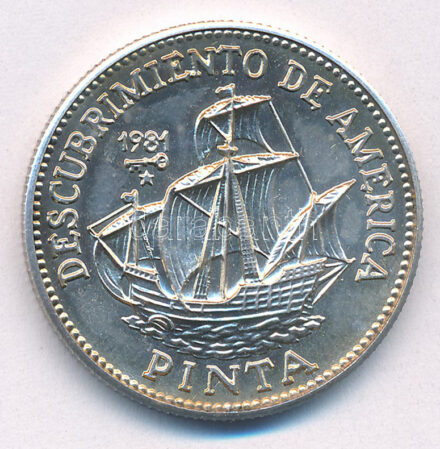 Kuba 1981. 5P Ag 'Pinta' T:1 patina Cuba 1981. 5 Pesos Ag 'Pinta' C:UNC patina Krause KM#71