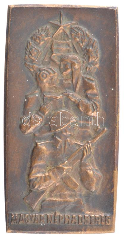 ~1960-1970. 'Magyar Néphadsereg' egyoldalas bronz plakett (122x62mm) T:1-