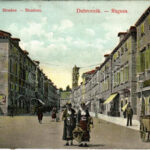 Dubrovnik, Ragusa; Stradon, Teka Drobac, Giuseppe Pini / utca és üzletek. Divald Károly 1897-1908. / street, shops (Rb)