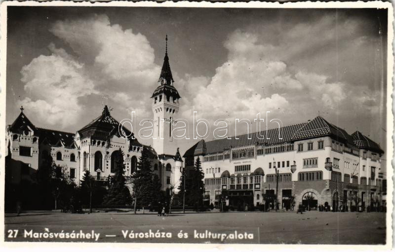 Marosvásárhely, Targu Mures; Városház, Kultúrpalota / town hall, cultural palace