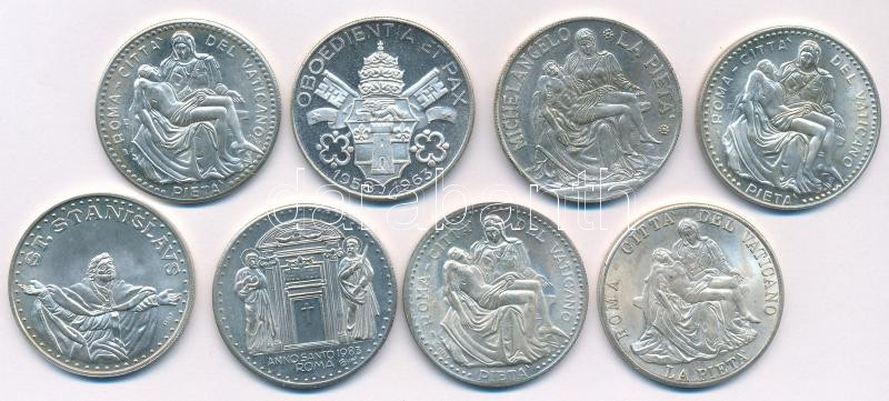 Vatikán DN 8xklf fém és ezüstözött fém emlékérem T:1-2 Vatican ND 8xdiff metal and silvered metal medallions C:UNC-XF - Image 2