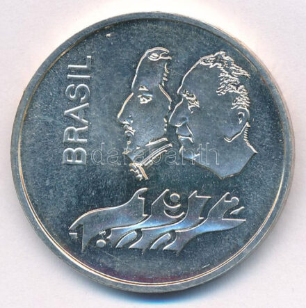 Brazília 1972. 20C Ag 'A függetlenség 150. évfordulója' műanyag tokban T:1- kis patina Brasil 1972. 20 Cruzeiros Ag '150th Anniversary of Independence' in plastic case C:AU small patina Krause KM#583