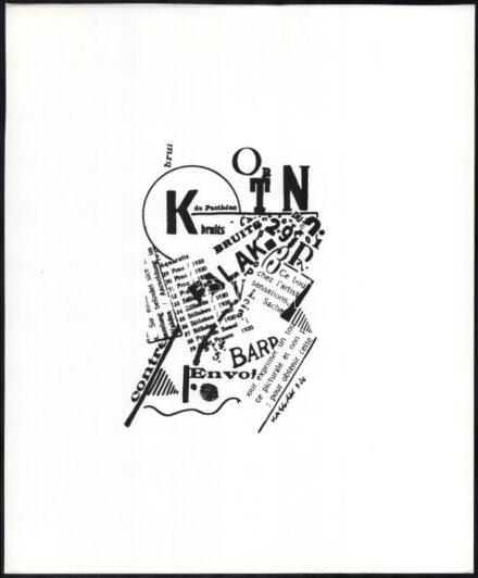 Kassák Lajos (1887-1967): Falak. Szitanyomat, papír, jelzett a nyomaton. Lapméret: 34,5x28,5 cm