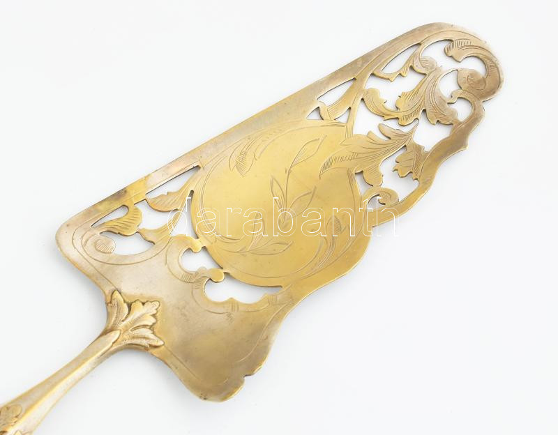 Ezüstözött nyelű tortalapát, jelzett, dobozban, h: 30 cm - Image 2