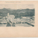 1899 (Vorläufer) Nagybánya, Baia Mare; Fő tér északi oldala, üzletek. Divald / main square, shops (r)