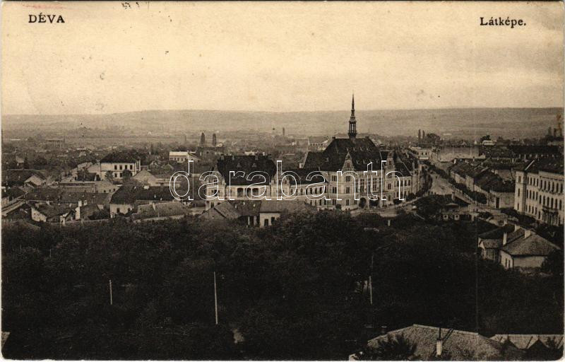 1912 Déva, látkép, Vármegyeháza. Hirsch Adolf kiadása / county hall