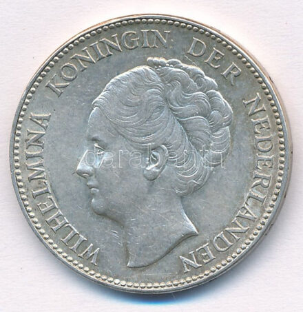 Hollandia 1940. 1G Ag 'I. Vilma' T:1- Netherlands 1940. 1 Gulden Ag 'Wilhelmina I' C:AU Krause KM#161.1