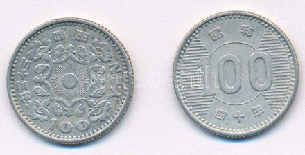 Japán 1958. 100Y Ag + 1965. 100Y Ag T:2- Japan 1958. 100 Yen Ag + 1965. 100 Yen Ag C:VF Krause Y#78, Y#79