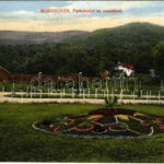 1914 Marosújvár, Uioara, Ocna Mures; Park részlet az uszodával. Vagner L. kiadása / park, swimming pool, bath (EK)
