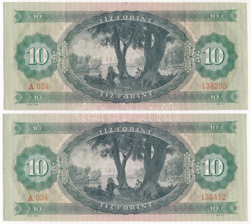 1969. 10Ft (2x) T:III szép papír Adamo F7 - Image 2