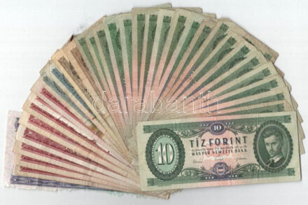 33db-os vegyes forint bankjegy tétel T:III-IV közte szakadás, folt, ragasztás, anyaghiány