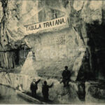 1899 (Vorläufer) Orsova, Kazán-szoros, Traján tábla. Hutterer G. kiadása / Kasanenge, Trajantafel / Cazane, Tabula Traiana / gorge, monument (Rb)