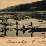 1899 (Vorläufer) Orsova, Vaskapu-szoros. Hutterer G. kiadása / Eisernes Tor / Portile de Fier / gorge, canal (lyuk / pinhole)