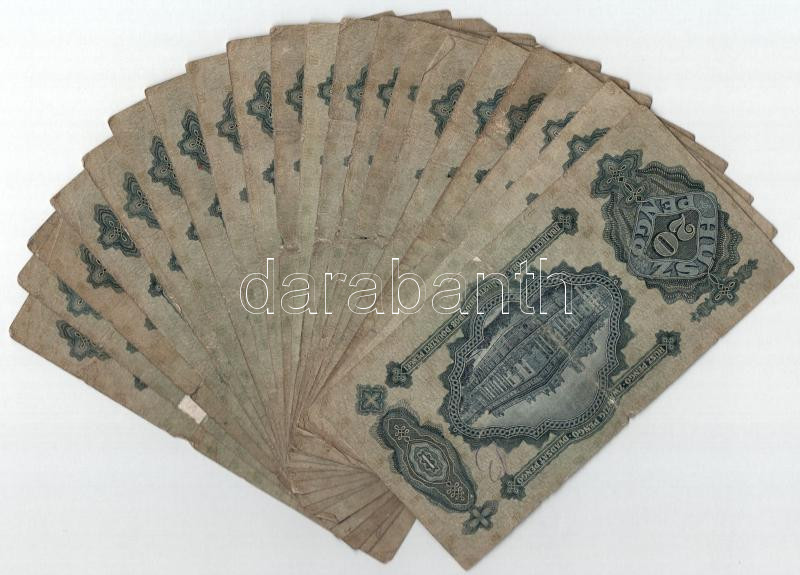 1930. 20P (20x) T:III-IV közte folt, szakadás, anyaghiány, az egyik ragasztva - Image 2