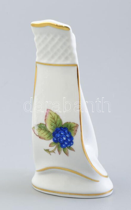 Hollóházi szedermintás egyszemélyes szalvétatartó, jelzett, hibátlan, m: 11 cm