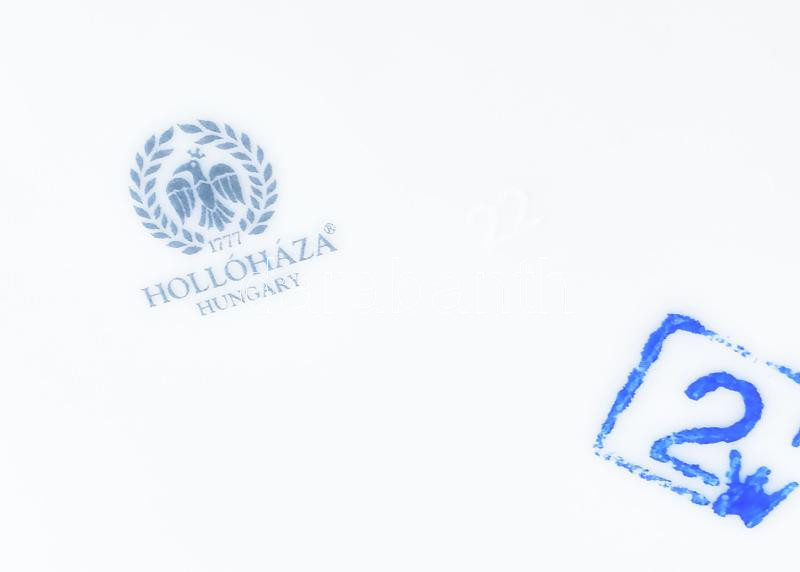 Hollóházi virágmintás leveles kínáló, jelzett, hibátlan, 22x18 cm - Image 3