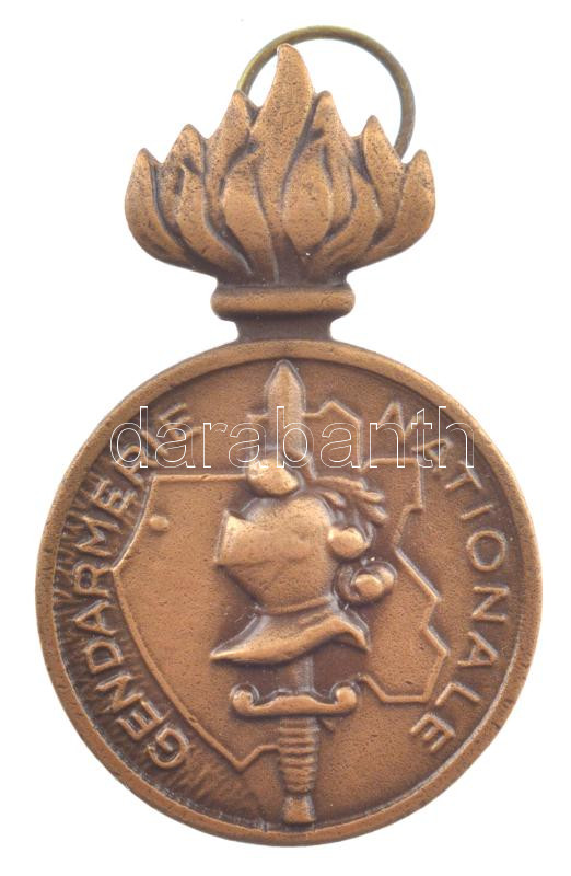 Gabon DN 'Országos Csendőrség' kétoldalas bronz kitüntetés mellszalag nélkül T:1-,2 Gabon ND 'National Gendarmerie' two-sided bronze medallion without ribbon C:AU,XF