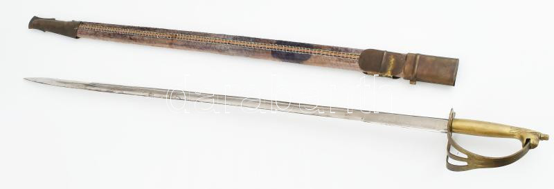 Indiai díszkard, kopott, sérült, h: 94 cm