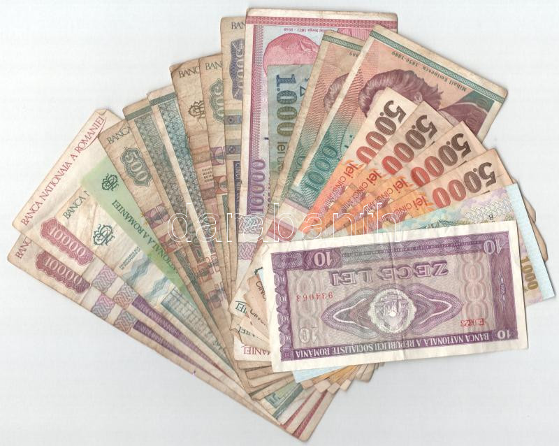 21 darabos román bankjegy tétel T:III,III- 21 pieces banknote lot C: mostly F,VG