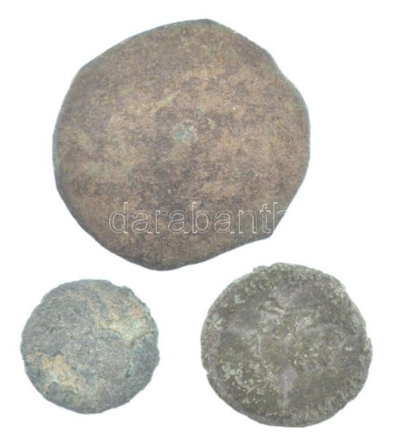 Római Birodalom 2xklf bronz érem, közte 'I. Constantinus' ~4. sz. eleje + bizánci tálkapénz T:2-,3 korrózió, patina Roman Empire 2xdiff bronze coin, within 'Constantinus I' early 4th century + Byzantine coin C:VF,F corrosion, patina