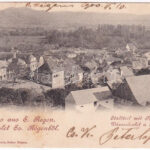 1900 Szászrégen, Reghin; Város részlet a sétatérrel / Stadtteil mit Promenade. Ignaz Hübner (EK)