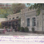 1902 Buziás, gyógyterem kertje. Herrling Károly kiadása / spa restaurant, garden (EK)