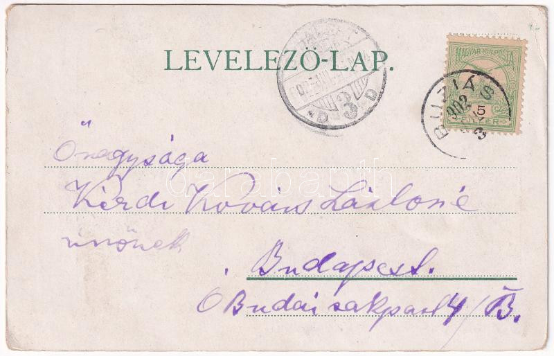 1902 Buziás, gyógyterem kertje. Herrling Károly kiadása / spa restaurant, garden (EK) - Image 2