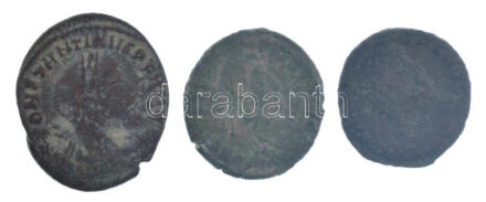3db-os klf római bronz érmetétel, közte Római Birodalom / Róma / I. Constantinus 314-315. AE Follis bronz (2,64g) T:2- patina 3pcs of different roman bronze coins, in it Roman Empire / Rome / Constantine I 314-315. AE Follis bronze 'IMP