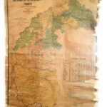 1912 A tiszántúli református egyházkerület térképe, falra akasztható vászontérkép, 115×110 cm