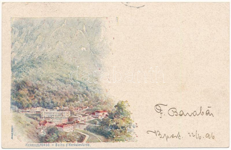 1896 (Vorläufer) Herkulesfürdő, Baile Herculane; Ezredéves Országos Kiállítás, barna 2 Kr Ga. s: Kimnach (EK)