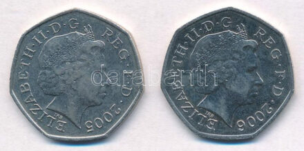 Nagy-Britannia 2005. 50p Cu-Ni 'Johnson szótára' + 2006. 50p Cu-Ni 'Viktória-kereszt, katona' T:1-,2 United Kingdom 2005. 50 Pence Cu-Ni 'Johnson's dictionary' + 2006. 50 Pence Cu-Ni 'Victoria Cross, soldier' C:AU,XF