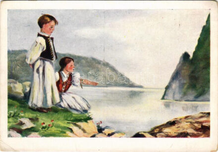 A mi Aldunánk. Buda, Mohács, Nándornál elfutó, tán honom könnye vagy te nagy folyó? Kiadja a Magyar Nemzeti Szövetség, Don Bosco Ny. / Hungarian irredenta propaganda art postcard s: Márton L., Nógrády M. (EK)