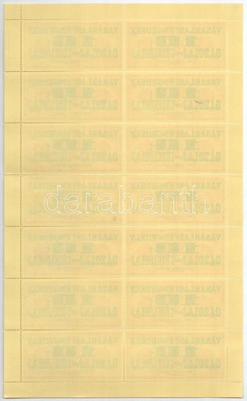 1975. 'Vásárlási engedély - 10T Gázolaj vagy Tüzelőolaj' (14x) bélyeg, teljes ív T:II - Image 2