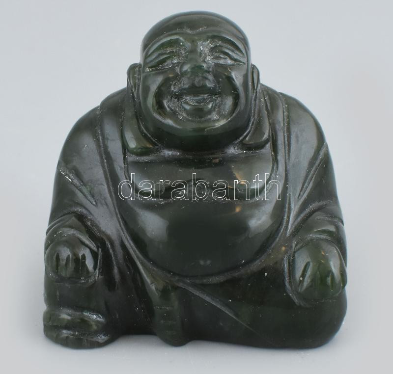 Buddha, faragott jáde, hibátlan, m: 5,5 cm - Image 2