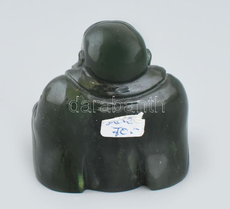 Buddha, faragott jáde, hibátlan, m: 5,5 cm - Image 3