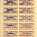 1975. 'Vásárlási engedély - 200kg Gázolaj vagy Tüzelőolaj' (14x) bélyeg, teljes ív T:II