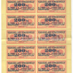 1975. 'Vásárlási engedély - 200kg Gázolaj vagy Tüzelőolaj' (14x) bélyeg, teljes ív T:II-