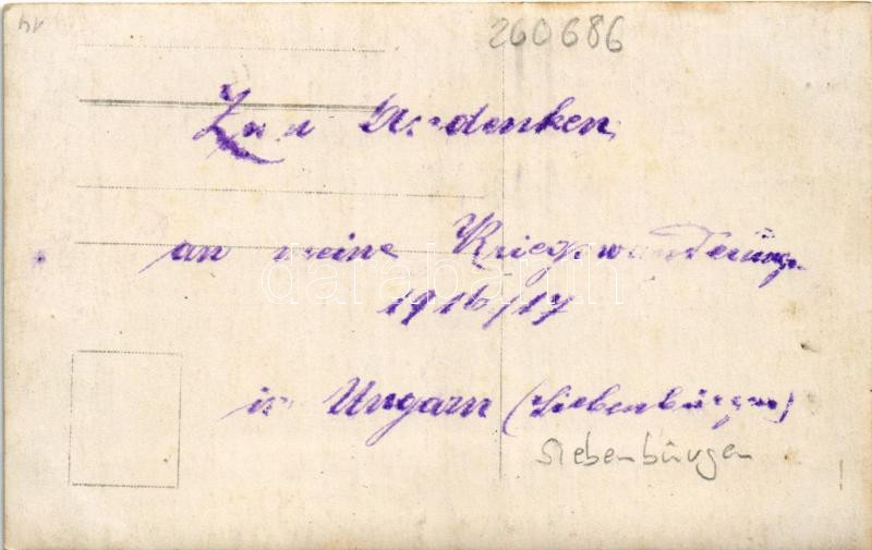 Zur Andenken an meine Kriegswanderungen in Ungarn (Siebenbürgen) 1916/17 / Első világháborús katonai fotó Erdélyből, vasútvonal / WWI Austro-Hungarian K.u.K. military, railway line in Transylvania. photo - Image 2