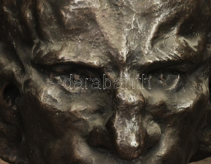 Jelzés nélkül: Beethoven maszk, bronz, kő, m: 53 cm - Image 2
