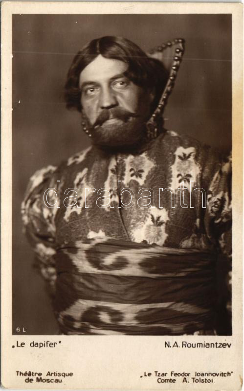N. A. Roumiantzev 'Le dapifer' Theatre Artistique de Moscau 'Le Tzar Feodor Ioannovitch' Comte A. Tolstoi / Moscow Art Theatre, Russian actor