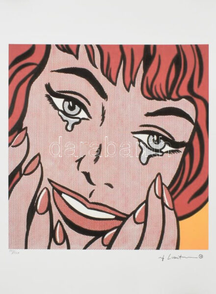 Roy Lichtenstein (1923-1997): Living room. Ofszet litográfia. papír. Számozott (58/150), jelzett a nyomaton. Styria Studio szárazbélyegzővel. 20,5x35 cm