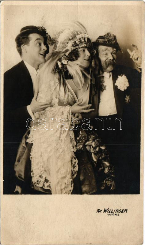 Austrian theatre, actors. Fot. Willinger (Wien) photo (kis szakadás / small tear)