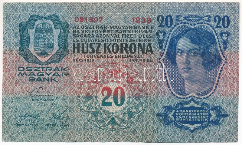 1913. 20K T:III kis beszakadás Adamo K17