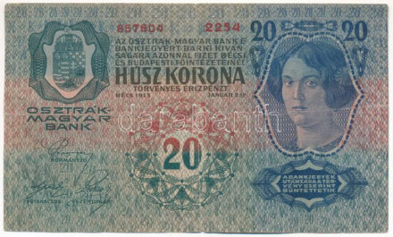 1913. 20K T:III beszakadások Adamo K17