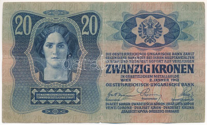 1913. 20K T:III beszakadások Adamo K17 - Image 2